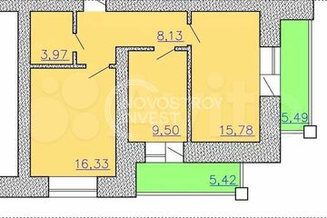 3-к квартира, 64 м², 12/16 эт.