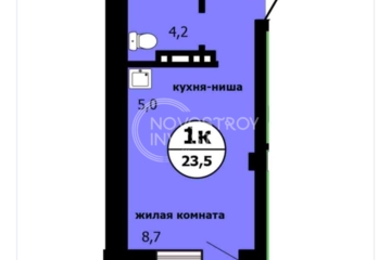 Студия, 23,5 м², 14/19 эт.