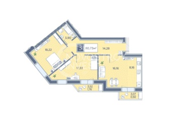 3-к квартира, 78,1 м², 7/7 эт.