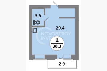 Студия, 32,8 м², 2/14 эт.