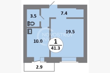 1-к квартира, 41,3 м², 6/14 эт.