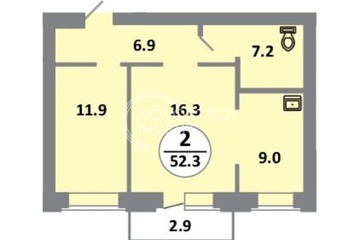 2-к квартира, 52,3 м², 4/14 эт.