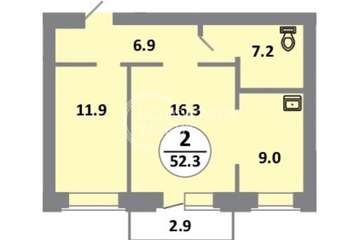 2-к квартира, 52,3 м², 5/14 эт.