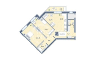 3-к квартира, 90,5 м², 8/8 эт.