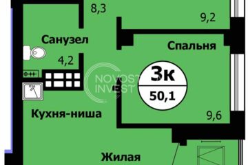 3-к квартира, 50,1 м², 2/24 эт.